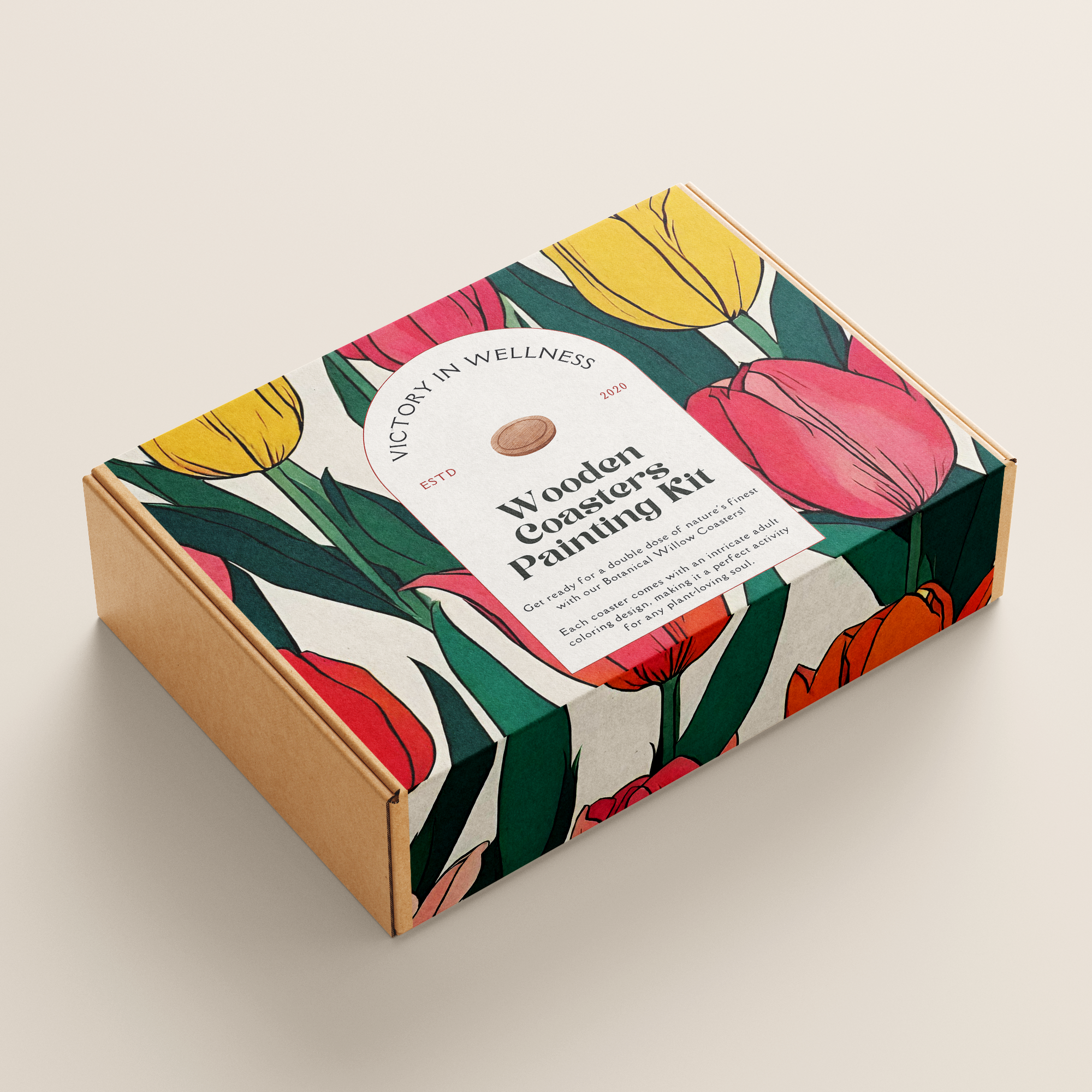 Willow Botanical Coloring Coasters