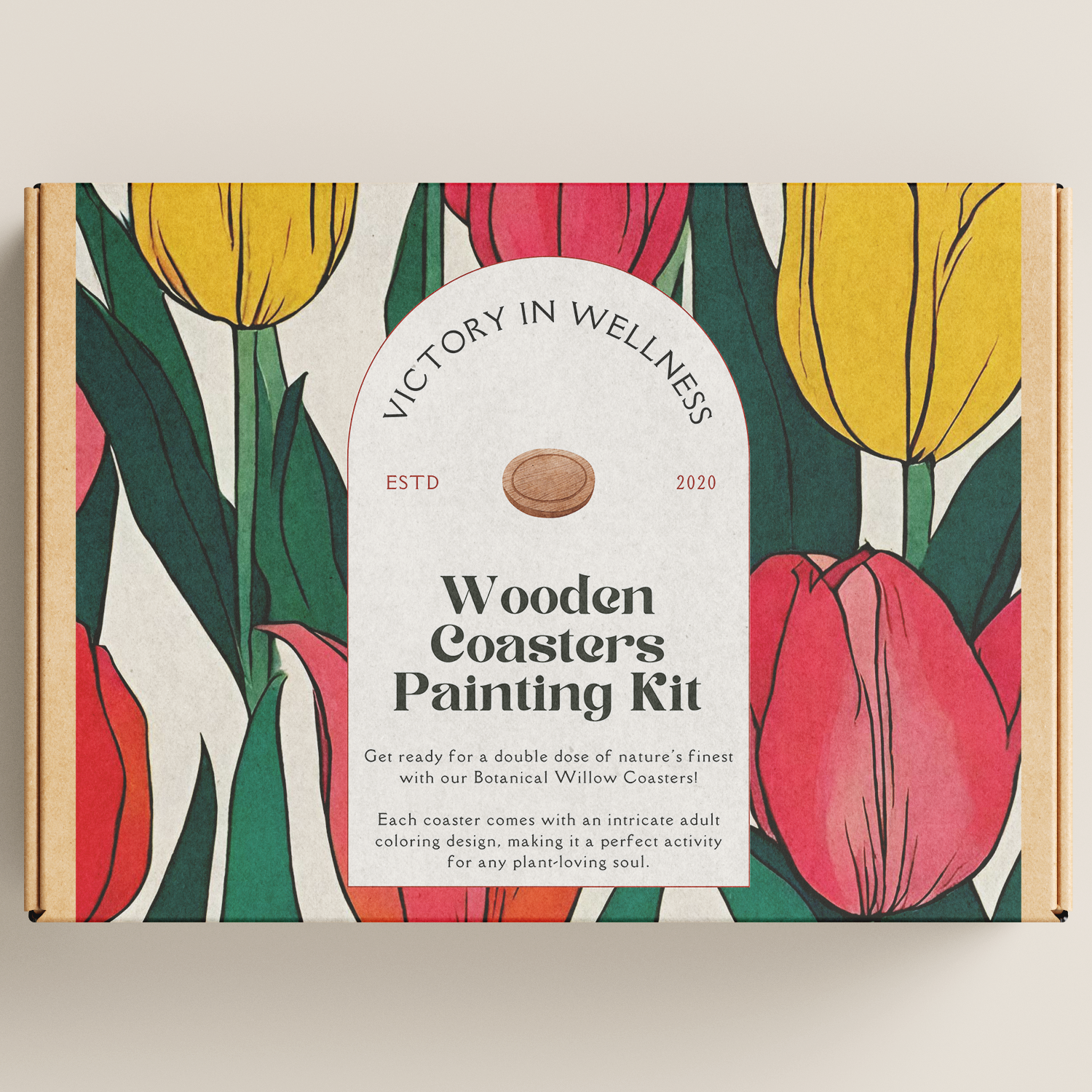 Willow Botanical Coloring Coasters